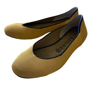 Rothy's Chai The Square Toe Flats Sz 7.5 Mustard Yellow Limited Edition Retired
